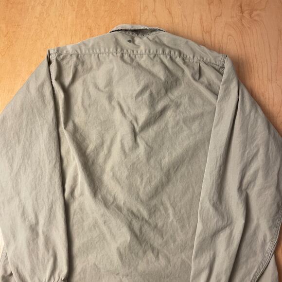 Vintage Post WWII USN Medium Solid Beige Long Sleeve Full Button Collared Shirt - Picture 10 of 11